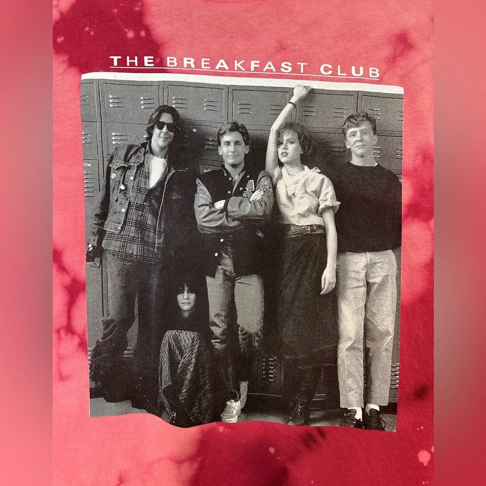 Nwot CUSTOM acid wash breakfast club tee